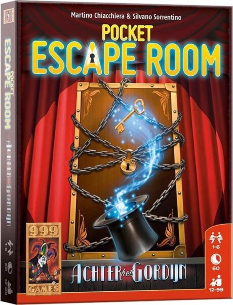 Pocket Escape Room Achter het Gordijn Box.