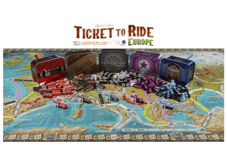 Ticket to Ride Europe 15th Anniversary NL Tins en Bord
